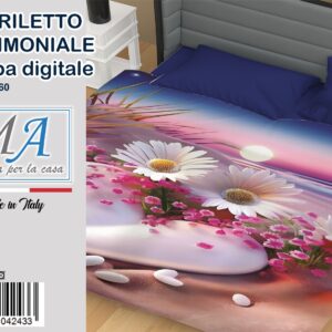 Copriletto matrimoniale fiori