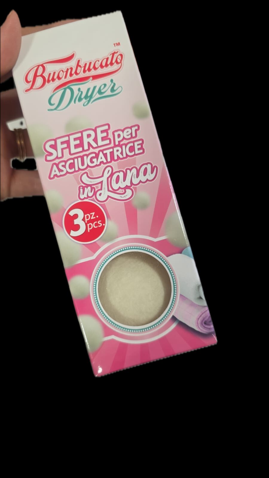 sfere per asciugatrice in lana buobucato