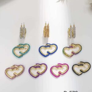 Orecchini a cuore sottili con diamantini