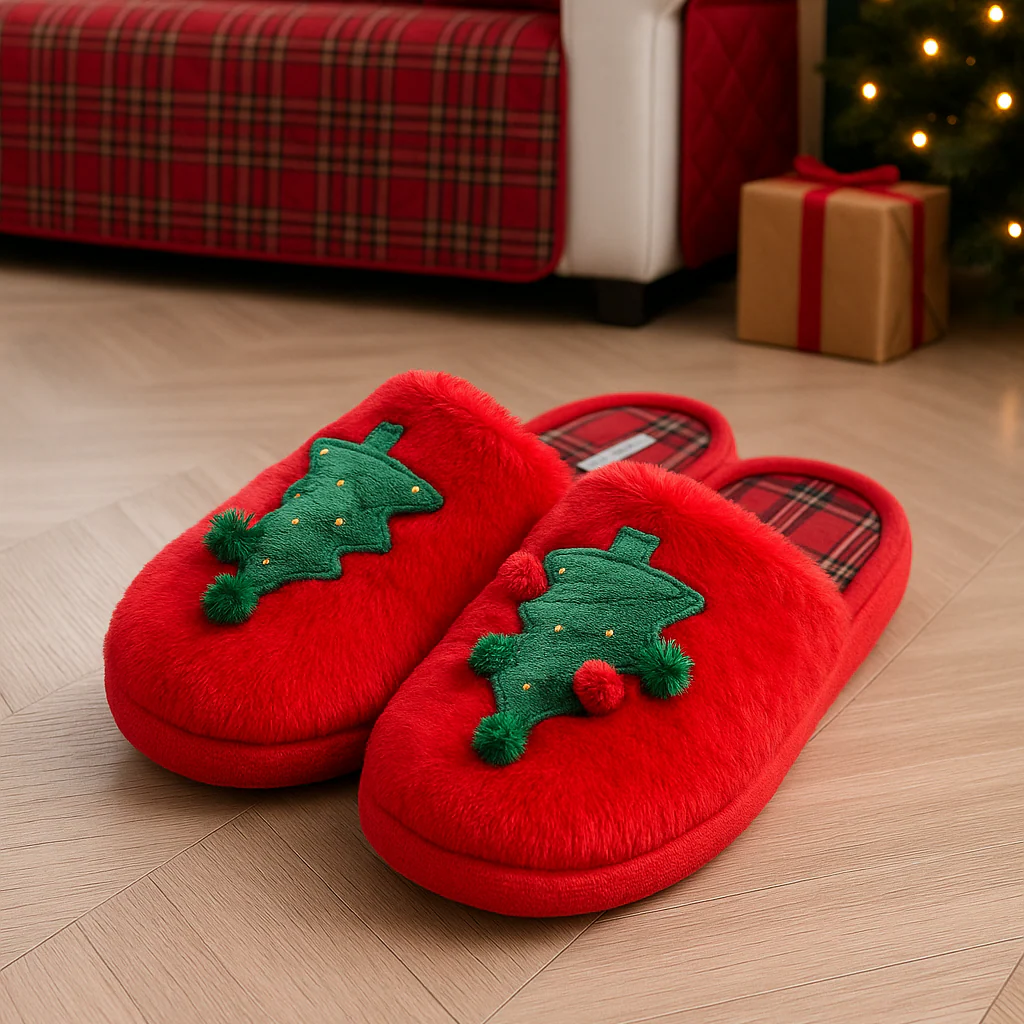 Pantofole Natalizie con albero di natale