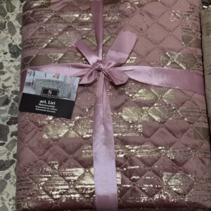 Trapuntino in velluto Matrimoniale Con Venature In Oro